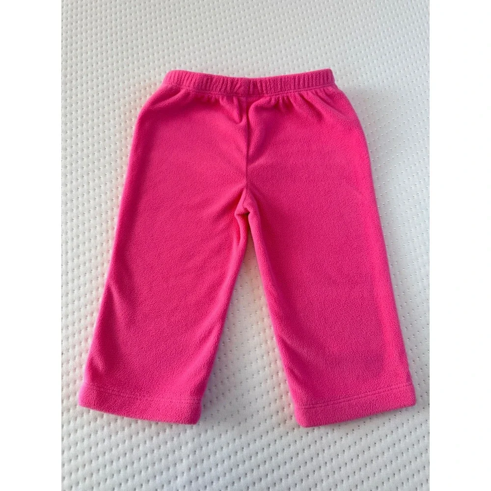 Carters Baby Girls Pink Fleece Pants Elastic Waist Soft Warm 6-9 Months